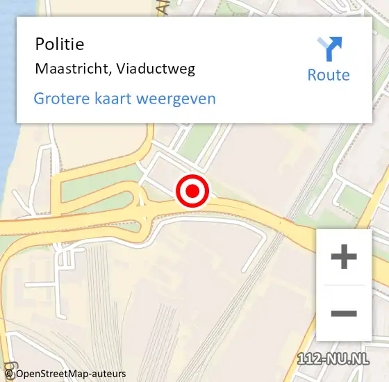 Locatie op kaart van de 112 melding: Politie Maastricht, Viaductweg op 28 december 2021 19:06