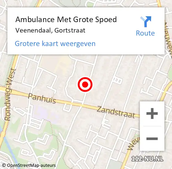 Locatie op kaart van de 112 melding: Ambulance Met Grote Spoed Naar Veenendaal, Gortstraat op 28 december 2021 21:17