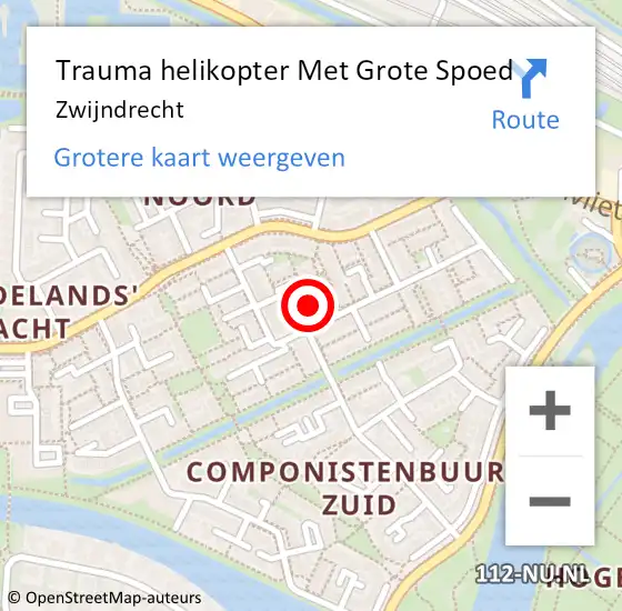 Locatie op kaart van de 112 melding: Trauma helikopter Met Grote Spoed Naar Zwijndrecht op 28 december 2021 21:21