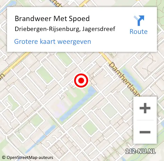 Locatie op kaart van de 112 melding: Brandweer Met Spoed Naar Driebergen-Rijsenburg, Jagersdreef op 28 december 2021 22:21