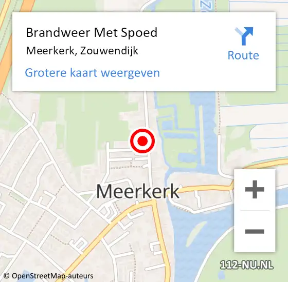 Locatie op kaart van de 112 melding: Brandweer Met Spoed Naar Meerkerk, Zouwendijk op 28 december 2021 22:35