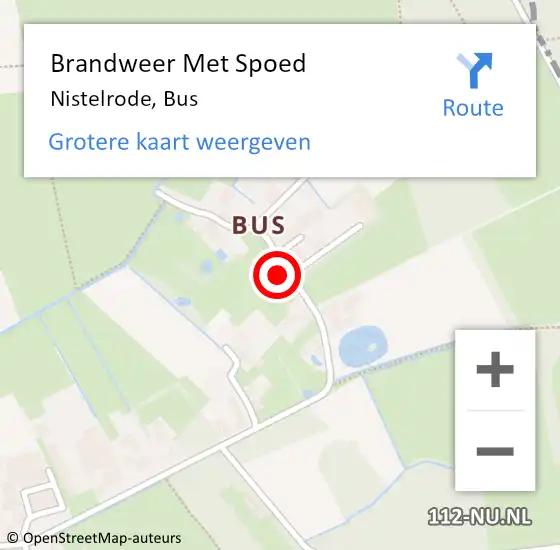 Locatie op kaart van de 112 melding: Brandweer Met Spoed Naar Nistelrode, Bus op 28 december 2021 23:45