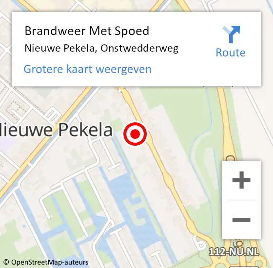 Locatie op kaart van de 112 melding: Brandweer Met Spoed Naar Nieuwe Pekela, Onstwedderweg op 29 december 2021 00:33
