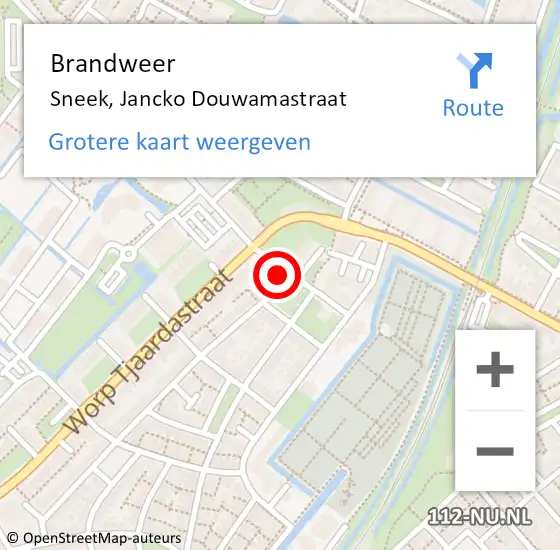 Locatie op kaart van de 112 melding: Brandweer Sneek, Jancko Douwamastraat op 29 december 2021 00:44