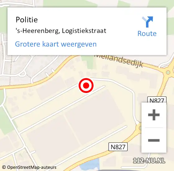 Locatie op kaart van de 112 melding: Politie 's-Heerenberg, Logistiekstraat op 29 december 2021 01:04