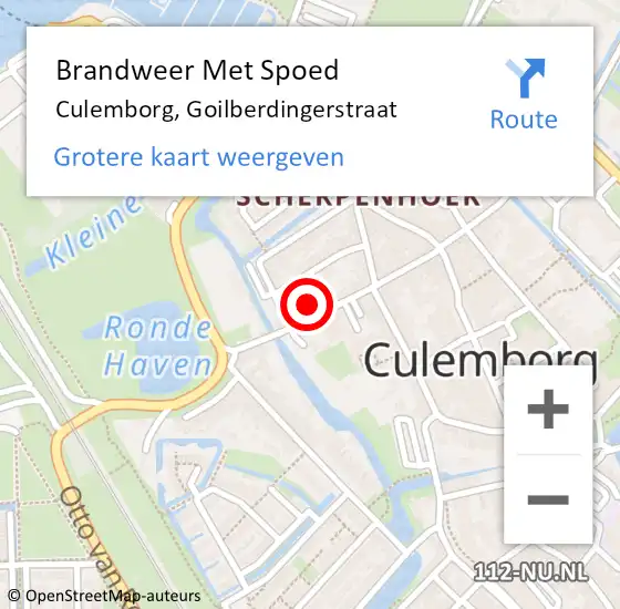 Locatie op kaart van de 112 melding: Brandweer Met Spoed Naar Culemborg, Goilberdingerstraat op 29 december 2021 01:13