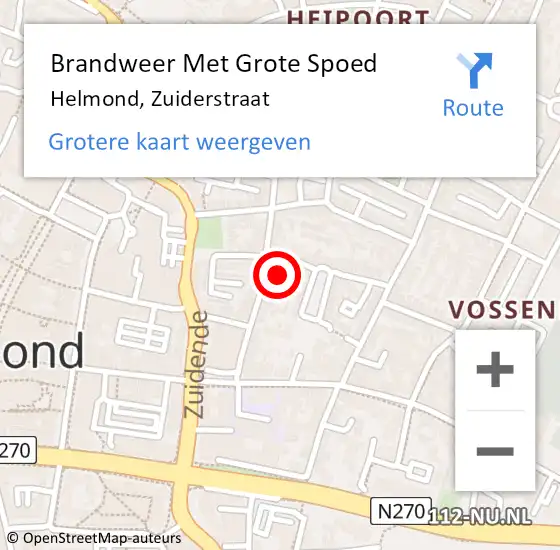 Locatie op kaart van de 112 melding: Brandweer Met Grote Spoed Naar Helmond, Zuiderstraat op 29 december 2021 02:20