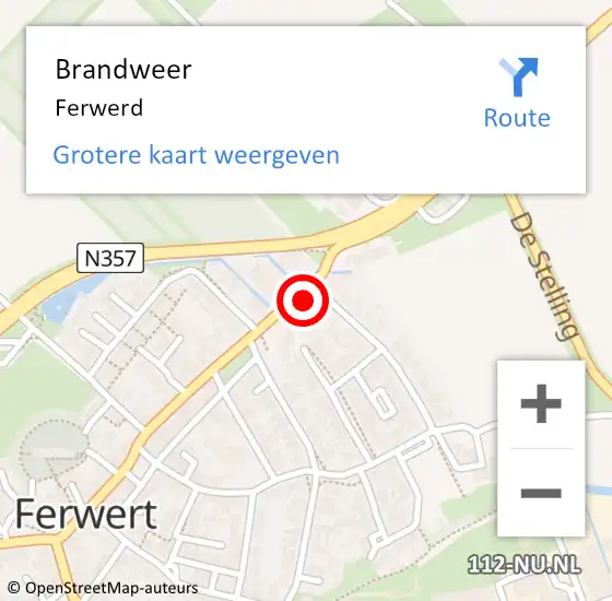 Locatie op kaart van de 112 melding: Brandweer Ferwerd op 29 december 2021 02:38