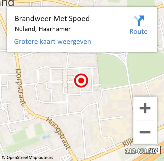 Locatie op kaart van de 112 melding: Brandweer Met Spoed Naar Nuland, Haarhamer op 29 december 2021 03:08