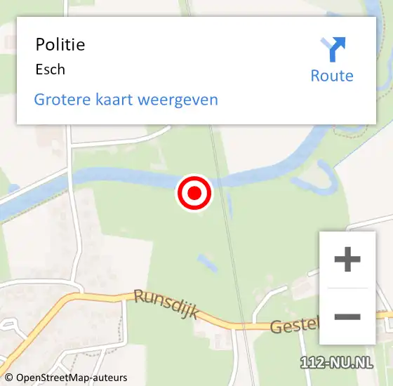 Locatie op kaart van de 112 melding: Politie Esch op 29 december 2021 03:19