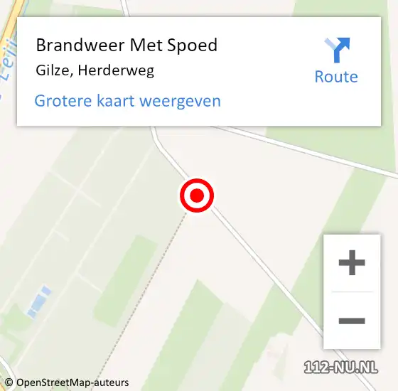 Locatie op kaart van de 112 melding: Brandweer Met Spoed Naar Gilze, Herderweg op 3 juli 2014 16:37