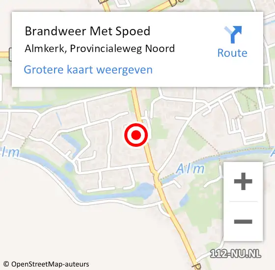 Locatie op kaart van de 112 melding: Brandweer Met Spoed Naar Almkerk, Provincialeweg Noord op 29 december 2021 05:24