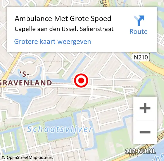 Locatie op kaart van de 112 melding: Ambulance Met Grote Spoed Naar Capelle aan den IJssel, Salieristraat op 29 december 2021 06:43