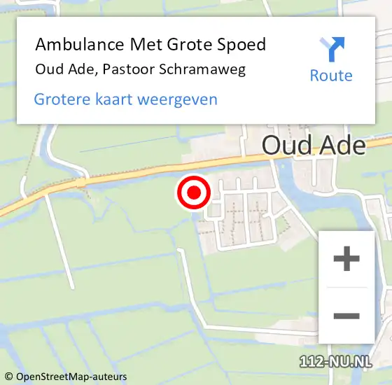 Locatie op kaart van de 112 melding: Ambulance Met Grote Spoed Naar Oud Ade, Pastoor Schramaweg op 29 december 2021 08:58