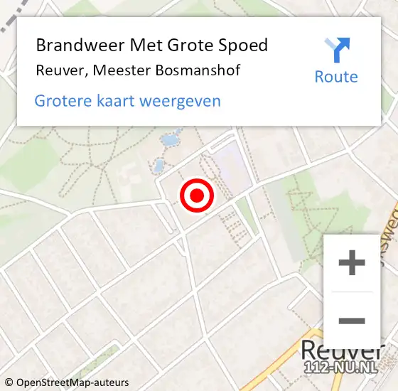 Locatie op kaart van de 112 melding: Brandweer Met Grote Spoed Naar Reuver, Meester Bosmanshof op 29 december 2021 09:53