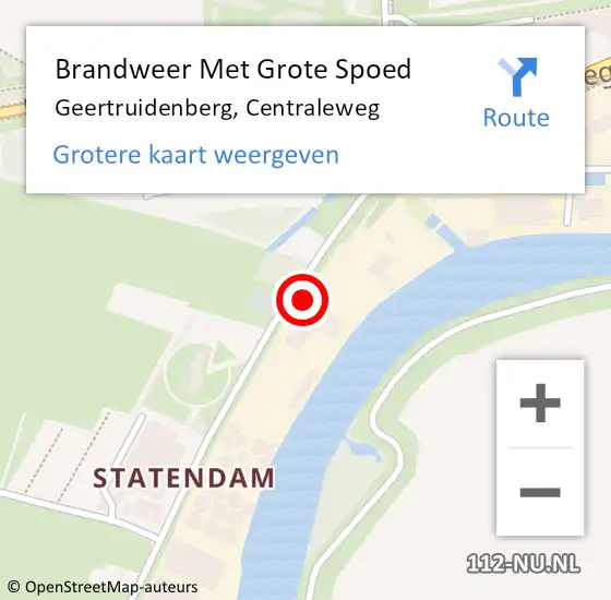 Locatie op kaart van de 112 melding: Brandweer Met Grote Spoed Naar Geertruidenberg, Centraleweg op 29 december 2021 09:59