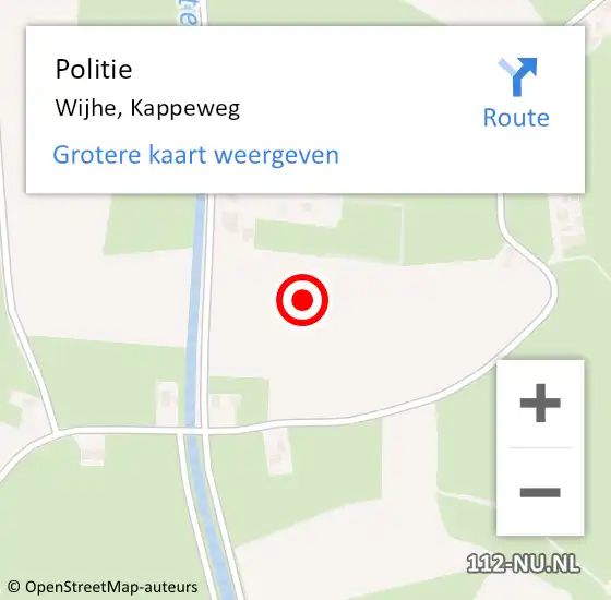 Locatie op kaart van de 112 melding: Politie Wijhe, Kappeweg op 29 december 2021 10:09