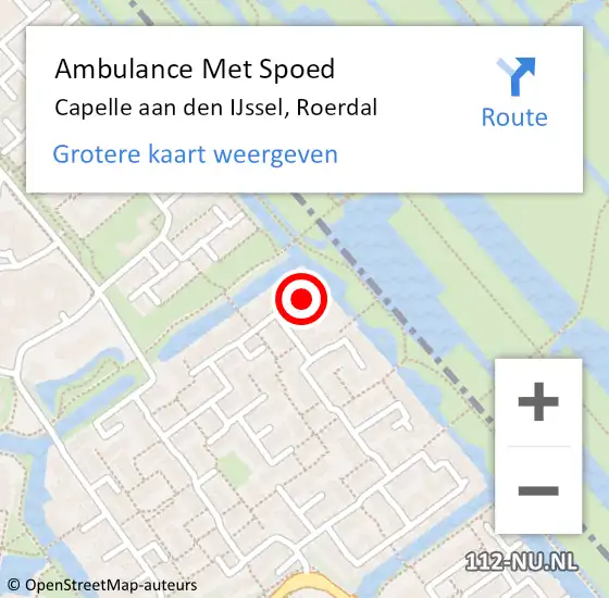 Locatie op kaart van de 112 melding: Ambulance Met Spoed Naar Capelle aan den IJssel, Roerdal op 29 december 2021 10:11