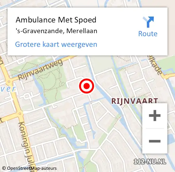 Locatie op kaart van de 112 melding: Ambulance Met Spoed Naar 's-Gravenzande, Merellaan op 29 december 2021 10:30