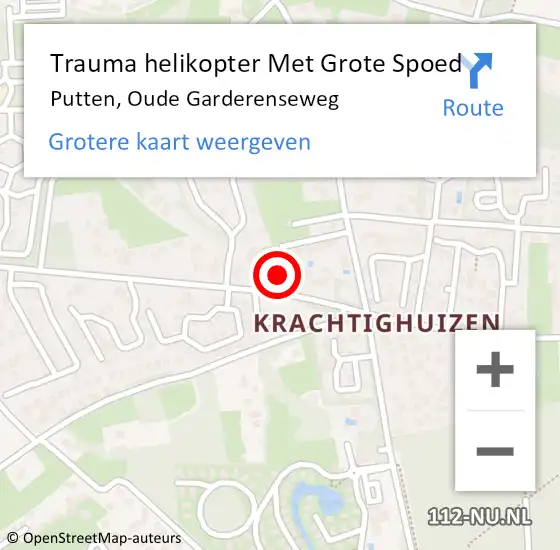 Locatie op kaart van de 112 melding: Trauma helikopter Met Grote Spoed Naar Putten, Oude Garderenseweg op 29 december 2021 10:31