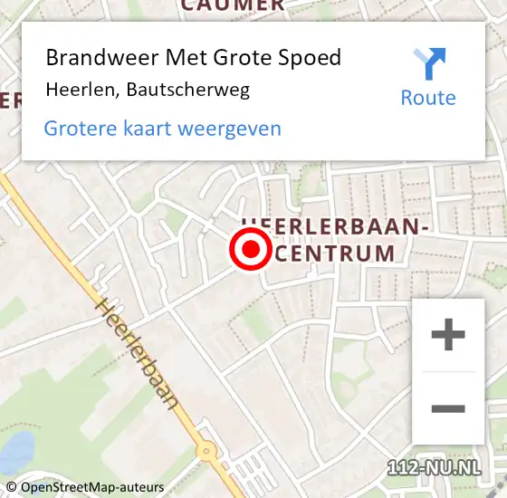 Locatie op kaart van de 112 melding: Brandweer Met Grote Spoed Naar Heerlen, Bautscherweg op 29 december 2021 10:33