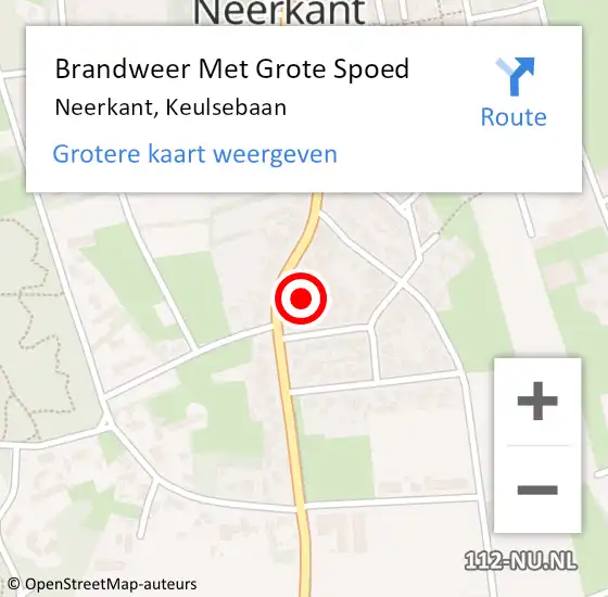 Locatie op kaart van de 112 melding: Brandweer Met Grote Spoed Naar Neerkant, Keulsebaan op 29 december 2021 11:27