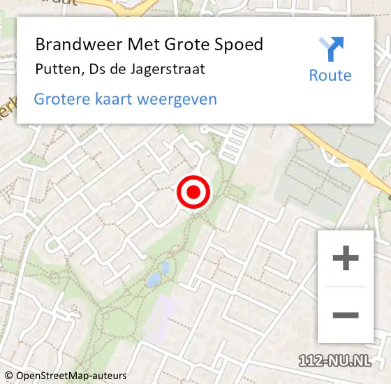 Locatie op kaart van de 112 melding: Brandweer Met Grote Spoed Naar Putten, Ds de Jagerstraat op 29 december 2021 12:23