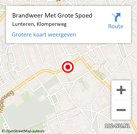 Locatie op kaart van de 112 melding: Brandweer Met Grote Spoed Naar Lunteren, Klomperweg op 29 december 2021 12:47