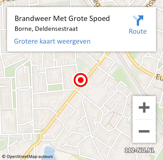 Locatie op kaart van de 112 melding: Brandweer Met Grote Spoed Naar Borne, Deldensestraat op 29 december 2021 12:50