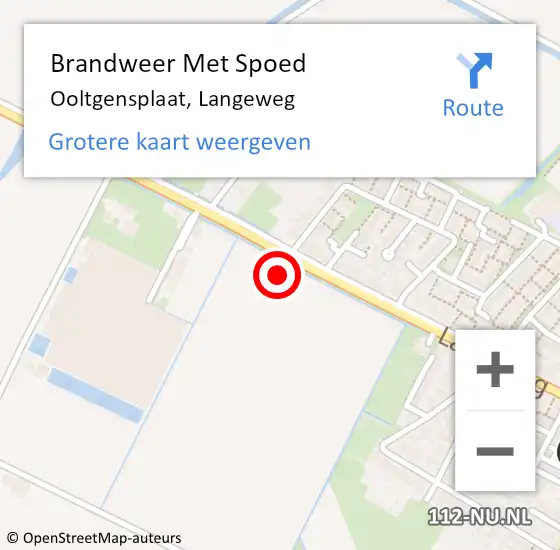 Locatie op kaart van de 112 melding: Brandweer Met Spoed Naar Ooltgensplaat, Langeweg op 29 december 2021 13:41