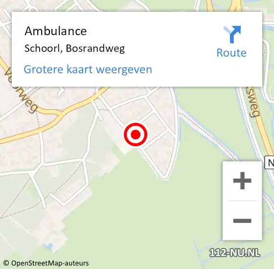 Locatie op kaart van de 112 melding: Ambulance Schoorl, Bosrandweg op 29 december 2021 13:52