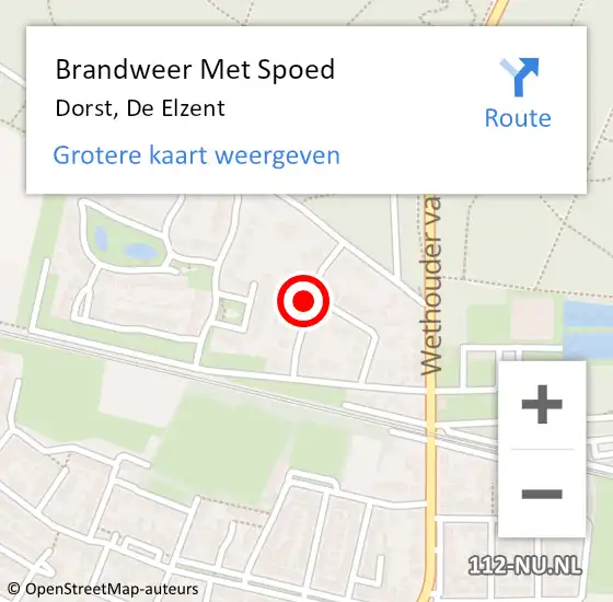 Locatie op kaart van de 112 melding: Brandweer Met Spoed Naar Dorst, De Elzent op 29 december 2021 14:13