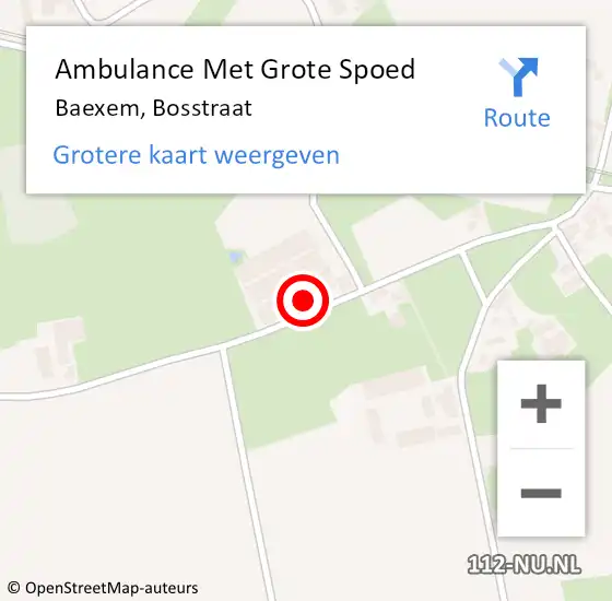 Locatie op kaart van de 112 melding: Ambulance Met Grote Spoed Naar Baexem, Bosstraat op 29 december 2021 14:41