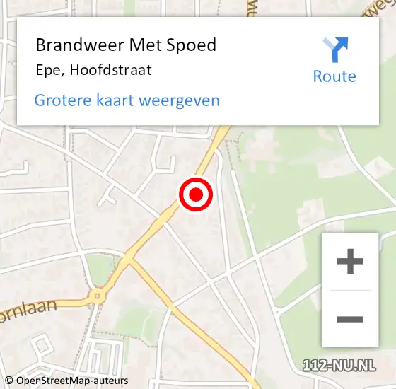 Locatie op kaart van de 112 melding: Brandweer Met Spoed Naar Epe, Hoofdstraat op 29 december 2021 15:18