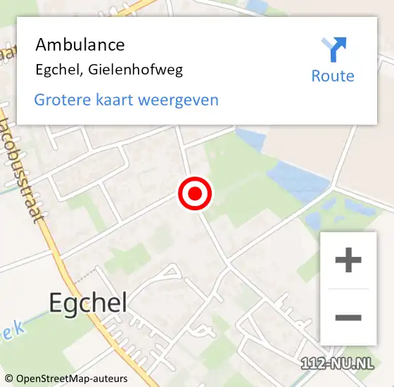 Locatie op kaart van de 112 melding: Ambulance Egchel, Gielenhofweg op 3 juli 2014 17:29