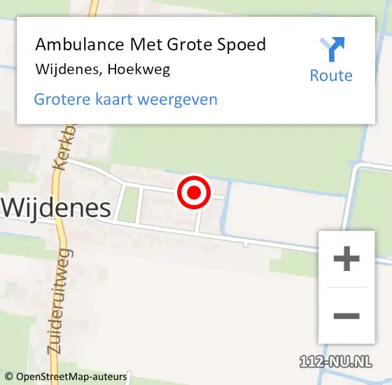 Locatie op kaart van de 112 melding: Ambulance Met Grote Spoed Naar Wijdenes, Hoekweg op 29 december 2021 15:54