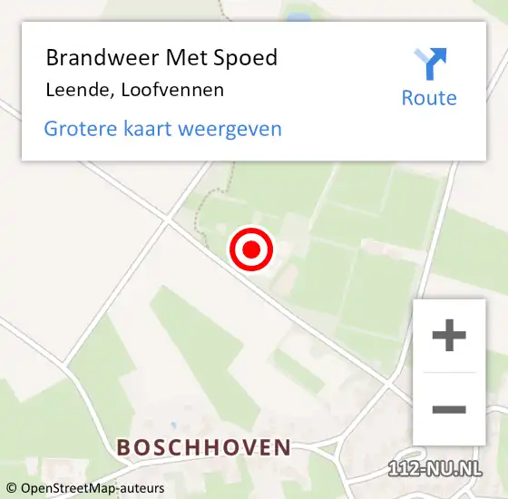 Locatie op kaart van de 112 melding: Brandweer Met Spoed Naar Leende, Loofvennen op 29 december 2021 17:00