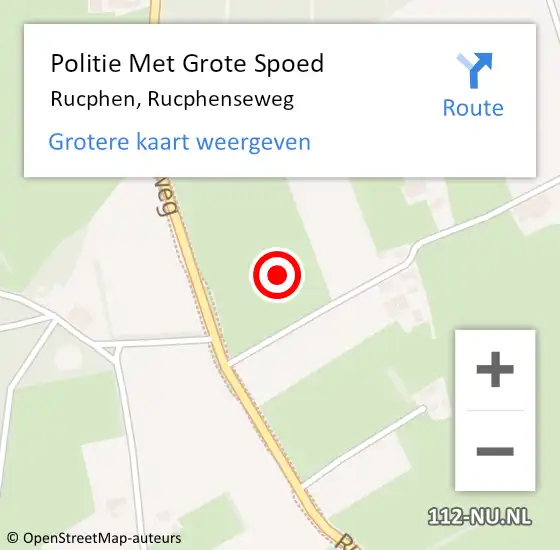 Locatie op kaart van de 112 melding: Politie Met Grote Spoed Naar Rucphen, Rucphenseweg op 29 december 2021 17:04