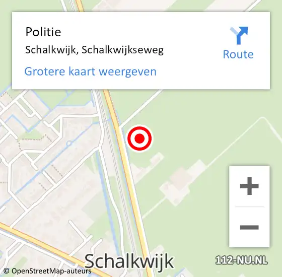 Locatie op kaart van de 112 melding: Politie Schalkwijk, Schalkwijkseweg op 29 december 2021 17:10