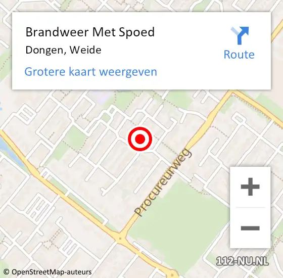 Locatie op kaart van de 112 melding: Brandweer Met Spoed Naar Dongen, Weide op 29 december 2021 17:52