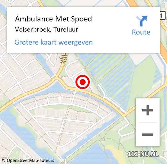 Locatie op kaart van de 112 melding: Ambulance Met Spoed Naar Velserbroek, Tureluur op 29 december 2021 18:34