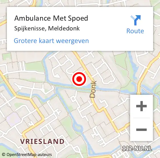 Locatie op kaart van de 112 melding: Ambulance Met Spoed Naar Spijkenisse, Meldedonk op 29 december 2021 18:35