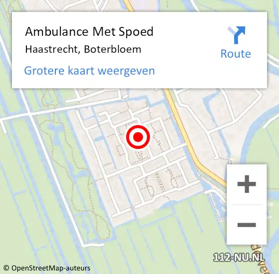 Locatie op kaart van de 112 melding: Ambulance Met Spoed Naar Haastrecht, Boterbloem op 29 december 2021 19:01