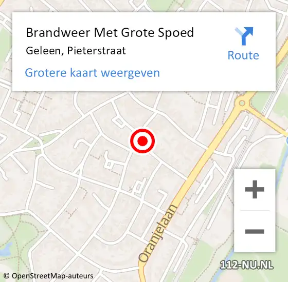 Locatie op kaart van de 112 melding: Brandweer Met Grote Spoed Naar Geleen, Pieterstraat op 29 december 2021 20:10