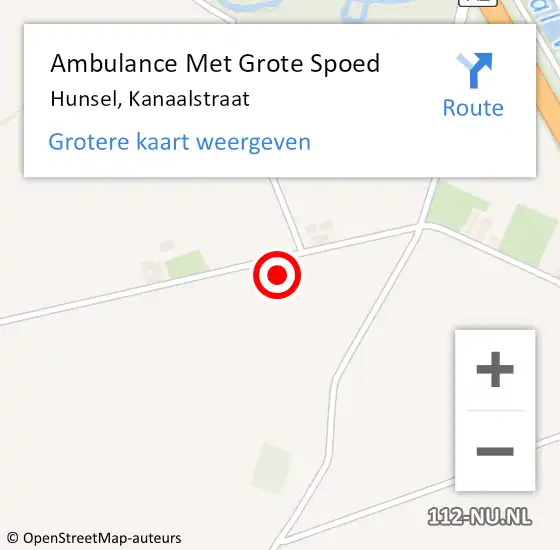 Locatie op kaart van de 112 melding: Ambulance Met Grote Spoed Naar Hunsel, Kanaalstraat op 29 december 2021 20:15