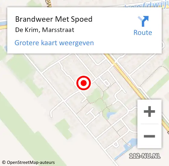 Locatie op kaart van de 112 melding: Brandweer Met Spoed Naar De Krim, Marsstraat op 29 december 2021 20:34