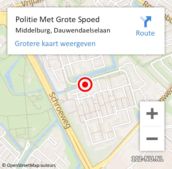 Locatie op kaart van de 112 melding: Politie Met Grote Spoed Naar Middelburg, Dauwendaelselaan op 29 december 2021 20:35