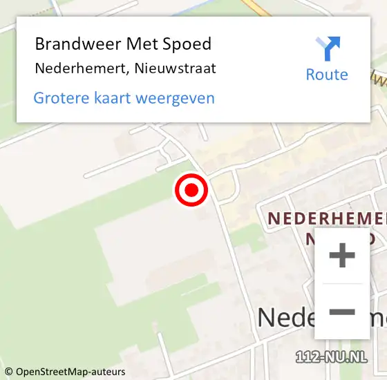 Locatie op kaart van de 112 melding: Brandweer Met Spoed Naar Nederhemert, Nieuwstraat op 29 december 2021 21:19