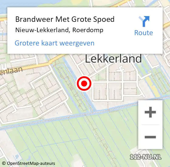 Locatie op kaart van de 112 melding: Brandweer Met Grote Spoed Naar Nieuw-Lekkerland, Roerdomp op 3 juli 2014 18:09