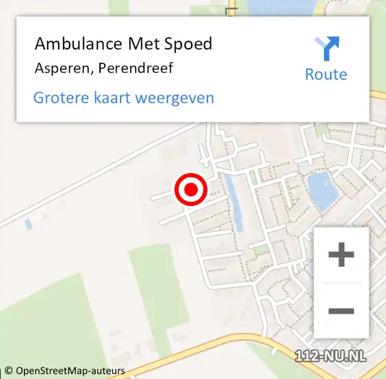Locatie op kaart van de 112 melding: Ambulance Met Spoed Naar Asperen, Perendreef op 29 december 2021 22:42